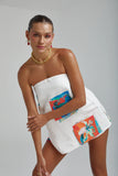 STRAPLESS SHIFT TOP - MONTAGE WHITE
