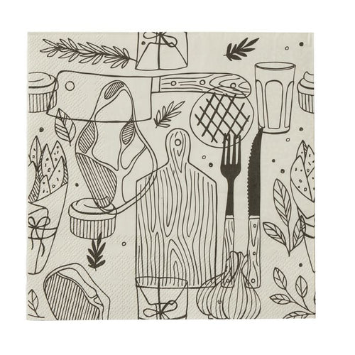 BARBEQUE 20PK 3 PLY 33CM NAPKIN