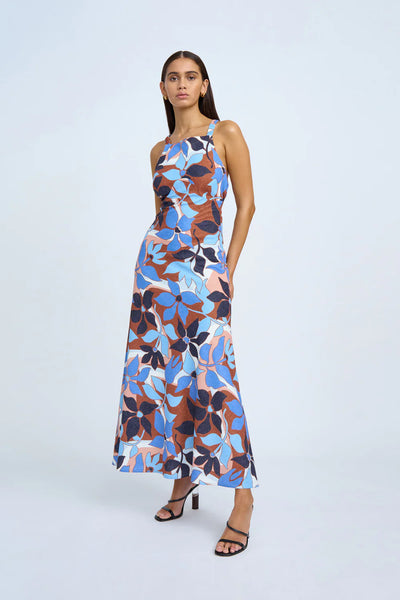 OPHELIA FLORAL BIAS MIDI DRESS