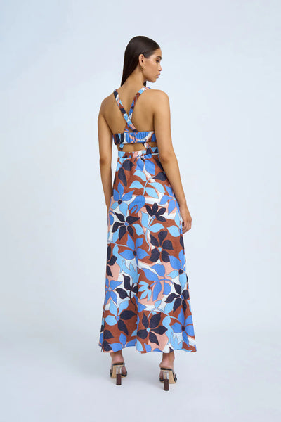 OPHELIA FLORAL BIAS MIDI DRESS
