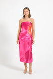Thea Fitted Midi : Pink Camellia