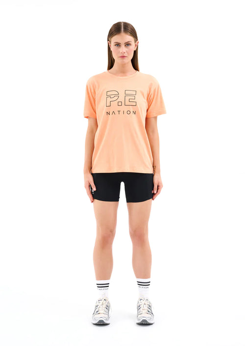 HEADS UP TEE IN CANTALOUPE