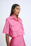 PINK SALT POCKET CROP SHIRT - PINK SALT