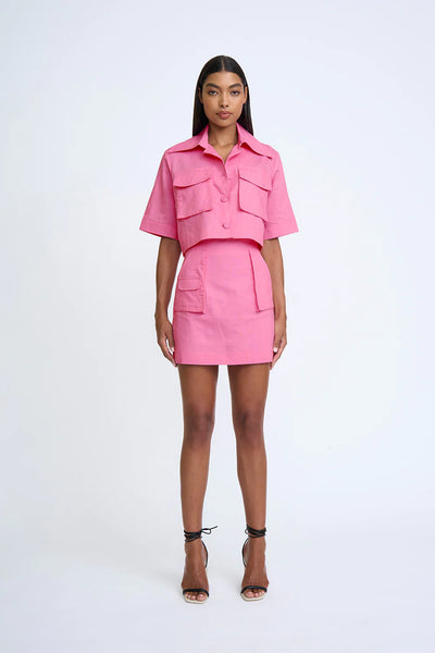 PINK SALT POCKET CROP SHIRT - PINK SALT