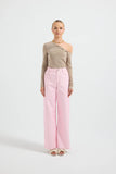 CHARLI DENIM PANT- POWDER PINK