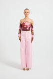 CHARLI DENIM PANT- POWDER PINK