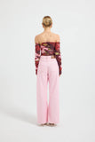 CHARLI DENIM PANT- POWDER PINK