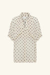 Houston Sheer Shirt With Tie - Blanc Polka
