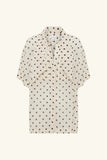 Houston Sheer Shirt With Tie - Blanc Polka