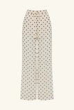 Houston Sheer Drawstring Pant - Blanc Polka