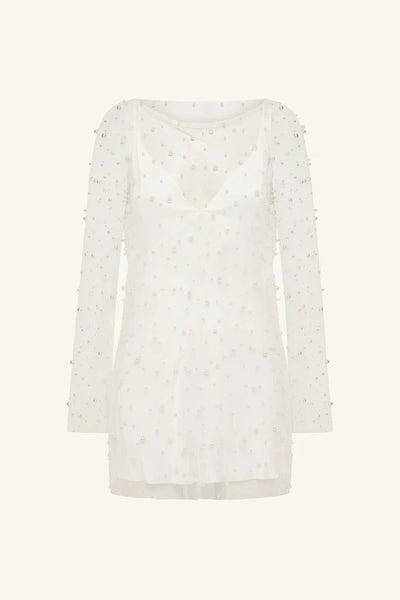 Opaline Sheer Pearl Mini Dress