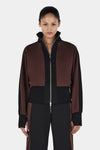 ROSIE ZIP UP JUMPER BLACK CHOC 2-TONE