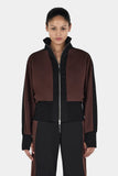 ROSIE ZIP UP JUMPER BLACK CHOC 2-TONE