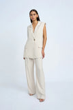 RUMI PINSTRIPE PLEAT FRONT PANT