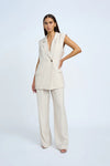 RUMI SLEEVELESS PINSTRIPE BLAZER