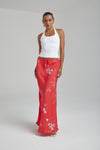 RELAXED MAXI SKIRT- RED DRAGON OF HEARTS