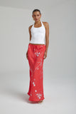 RELAXED MAXI SKIRT- RED DRAGON OF HEARTS