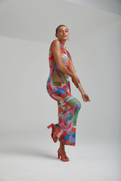 MESH MAXI DRESS - ROYAL MONTAGE