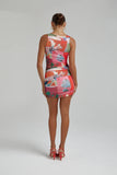 MESH RUCHED MINI DRESS - ROYAL MONTAGE