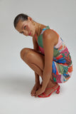 MESH RUCHED MINI DRESS - ROYAL MONTAGE