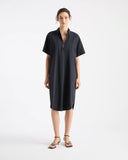 SS ZIP FRONT DRESS- FRENCH NAVY