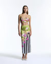 MIXED FLORAL CANOPY BEADED COLUMN SKIRT