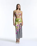 MIXED FLORAL CANOPY BEADED COLUMN SKIRT