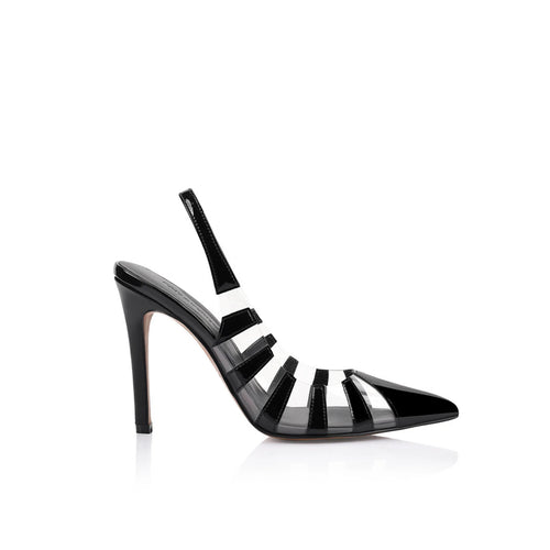 Sasha Pump Vinylite & Black Patent