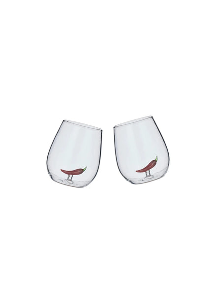 Chilli Glass Tumbler 8.5x10cm