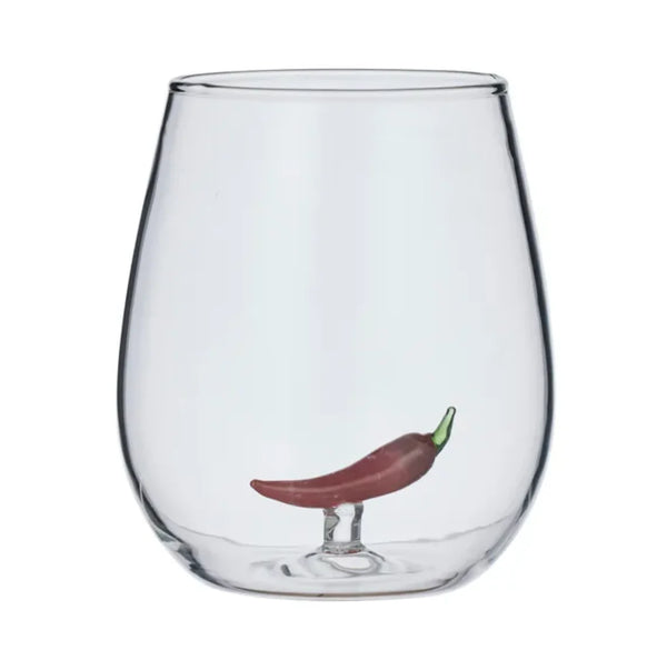 Chilli Glass Tumbler 8.5x10cm