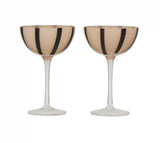 APERITIVO SET OF 2 GLASS COUPE | NUDE/BLACK
