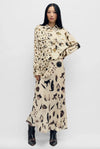 BIAS CUT LONG SKIRT - MIRACLES HAZELNUT