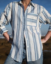 BUDDY SHIRT IN CERULEAN ANTIQUE STRIPE
