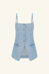 Ellsworth Tailored Top - Bleached Blue
