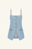 Ellsworth Tailored Top - Bleached Blue