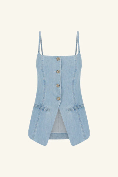 Ellsworth Tailored Top - Bleached Blue