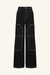 Mercer Wide Leg Cargo Jean - Black