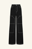 Mercer Wide Leg Cargo Jean - Black