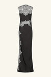 Jamila Lace High Neck Maxi Dress - Black