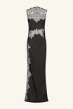 Jamila Lace High Neck Maxi Dress - Black