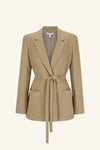 Irena Oversized Belted Blazer - Oak
