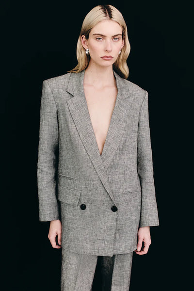 Elliot Double Breasted Blazer - Concrete