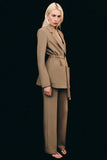 Irena Oversized Belted Blazer - Oak