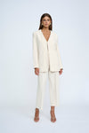 MILANO V NECK BLAZER-CREME