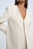 MILANO V NECK BLAZER-CREME