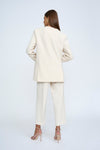 MILANO V NECK BLAZER-CREME