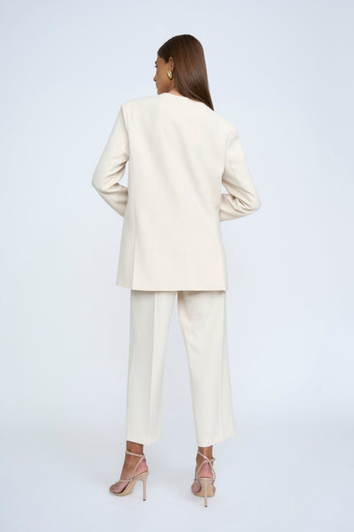 MILANO V NECK BLAZER-CREME