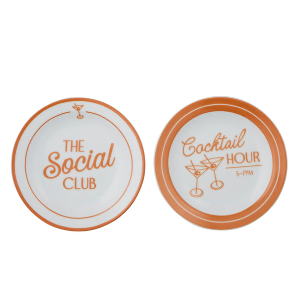Social Ceramic Plate 16cm 2 Asst