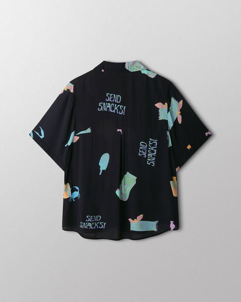 BUTTON UP SHORT SLEEVE SHIRT - SEND SNACKS