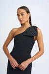 BLACK TIE BOW GOWN - BLACK